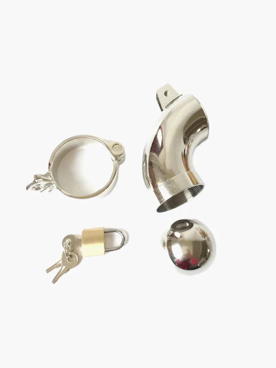 Metal Chastity Cage With Cover For Big Dick - Image 6