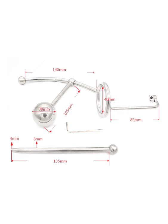 Metal Urethral Sounding And Anal Plug Kit - Image 5