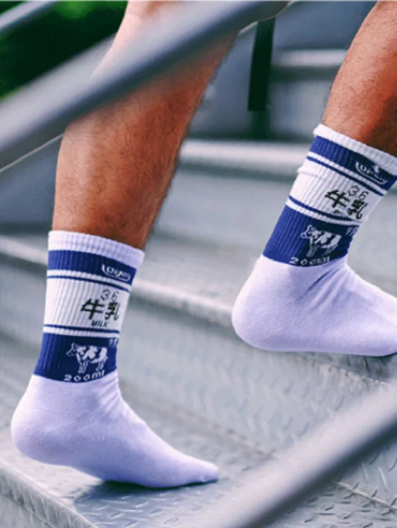 Milk Boy Chinese Characters Crew Socks - Image 3