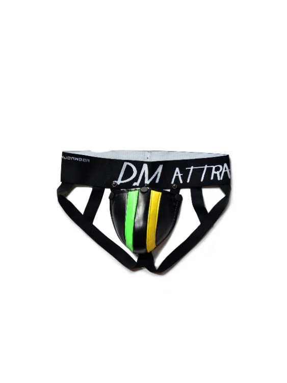 New Unique Design Men's Thong with Removable Faux Leather Big Pouch - Image 3