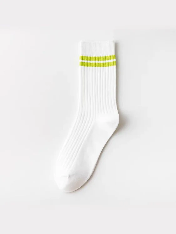Preppy Style Skateboard Striped Crew socks - Image 7
