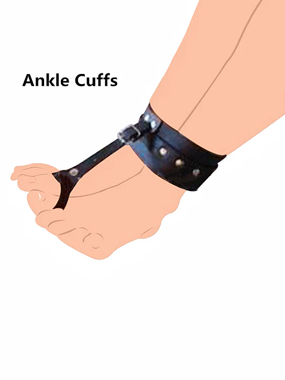 PU Leather Hand Wrist to Thumbs Cuffs Bondage Belts - Image 4