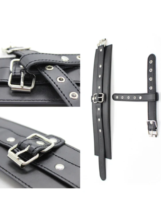 PU Leather Hand Wrist to Thumbs Cuffs Bondage Belts - Image 5
