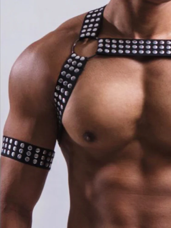 Punk Metal Stretch Chest Strap - Image 4