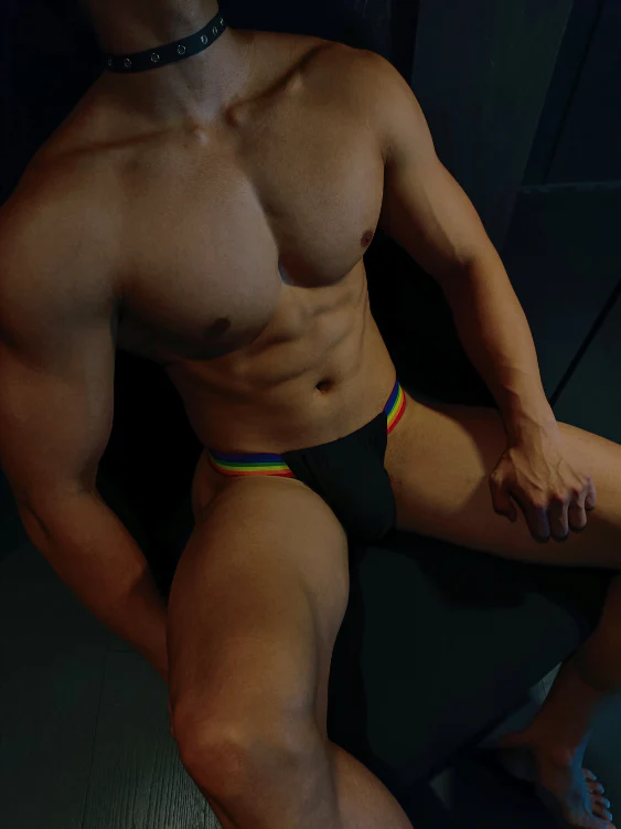 Rainbow-Trimmed Men's Thong Underwear 2-Pcs - Image 3