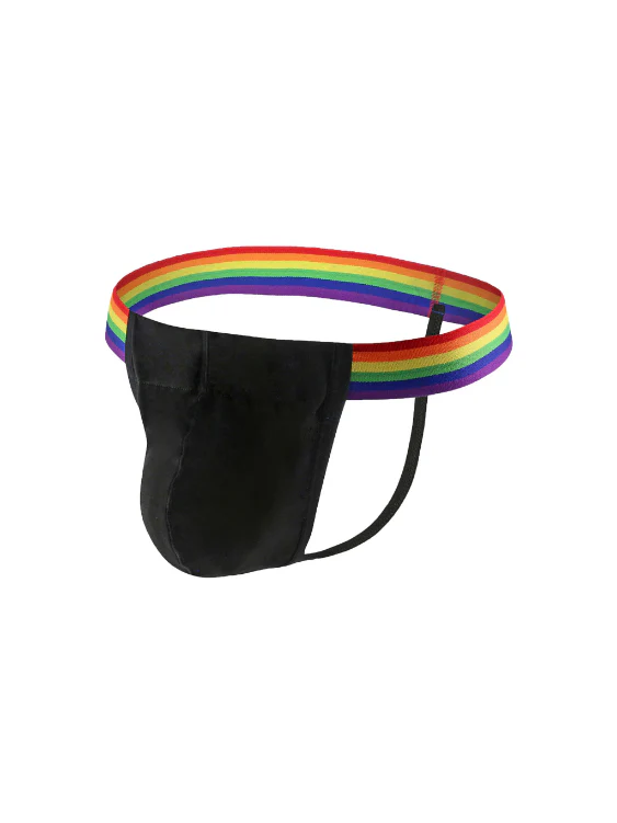 Rainbow-Trimmed Men's Thong Underwear 2-Pcs - Image 6