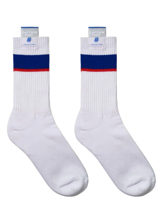 Red Blue Stripe Crew Socks - Image 3