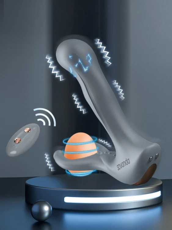 Remote Control Vibrating Anal Plug And Ball Stretcher With Electric Shock - Image 6