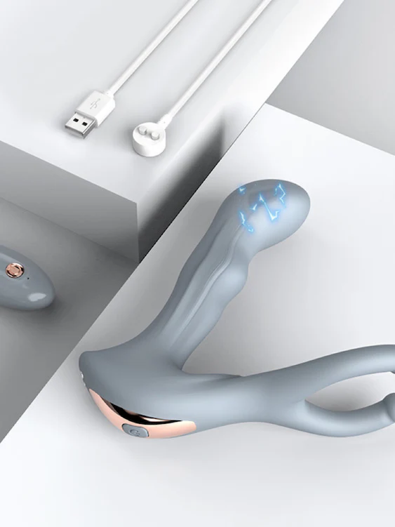 Remote Control Vibrating Anal Plug And Ball Stretcher With Electric Shock - Image 9