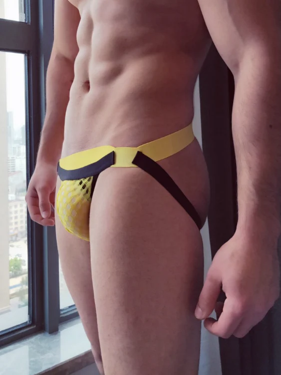 Sexy Mesh Breathable Double Pouch Thong - Image 4