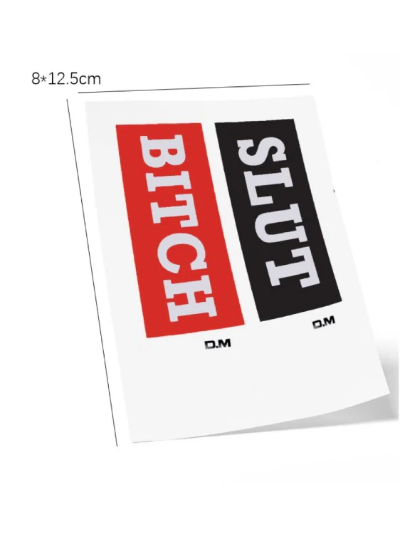 Slut Bitch Temporary Waterproof Tattoo Sticker - Image 3