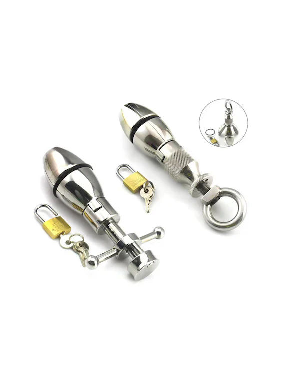 Stainless Steel Anal Lock Expanding & Locking Chastity Bum - Image 4