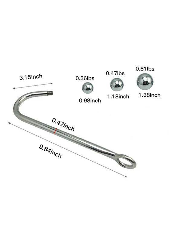 Stainless Steel Ball Anal Hook Set - Image 3