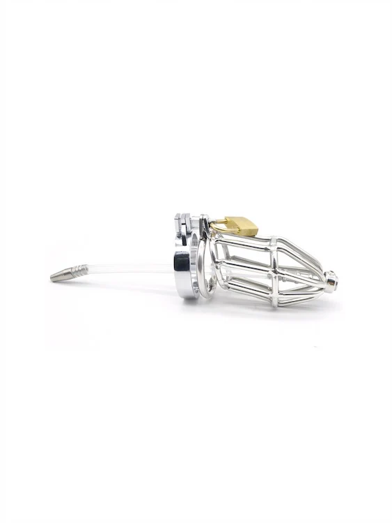 Stainless Steel Chastity Device With Urethral Sounding - Image 2