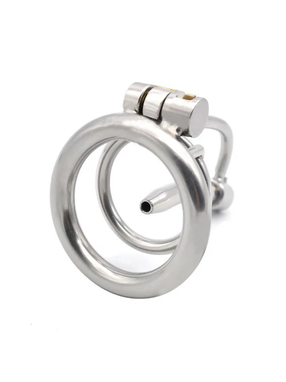 Stainless Steel Cock Cage With 3 Pee Tubes For BDSM Chastity Game - Image 2
