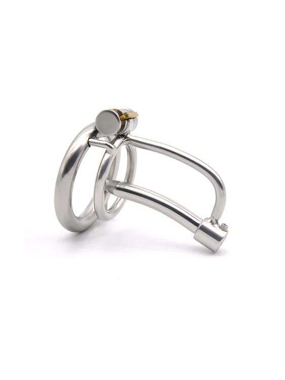 Stainless Steel Cock Cage With 3 Pee Tubes For BDSM Chastity Game - Image 3