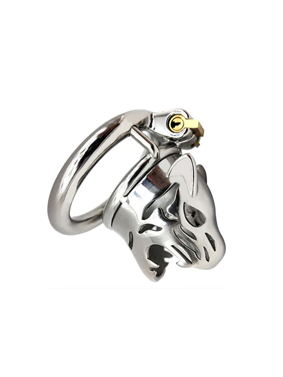 Tiger King Stainless Steel Locking Chastity Cage For Gay Men - Image 2