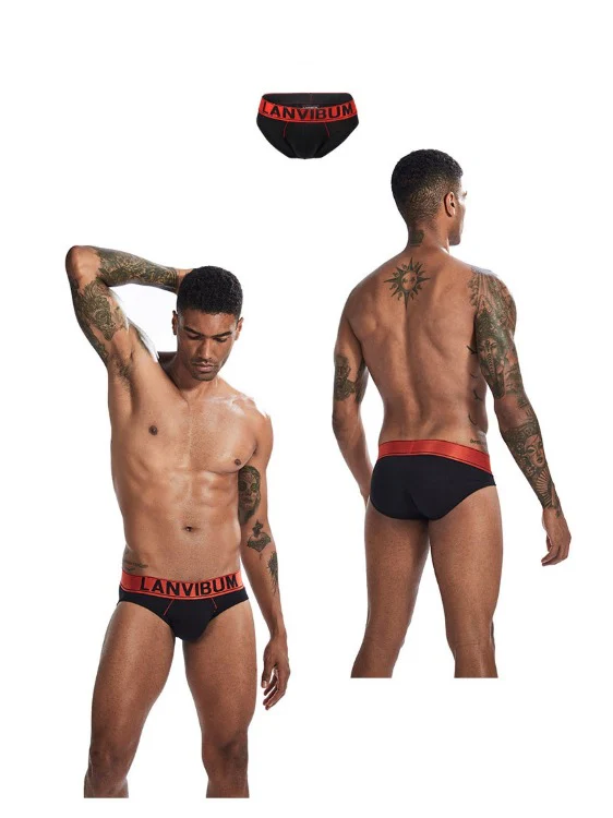 Underwear with Big Pouch and Letter Prints - Image 4
