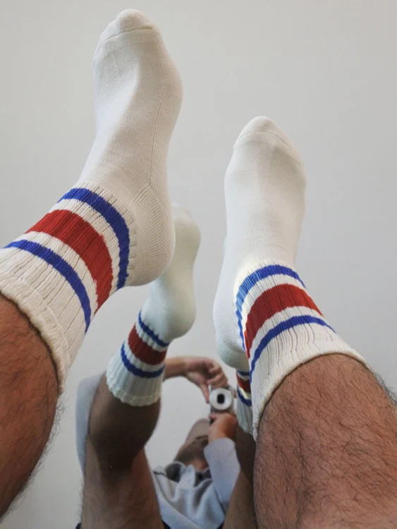 Vintage Striped White Socks - Image 5