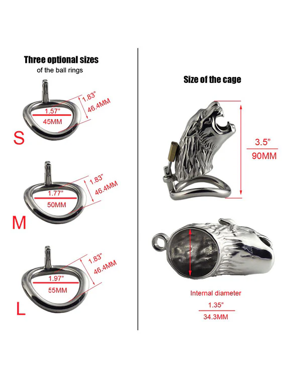 X-Wolverine Locking Chastity Cage - Image 3